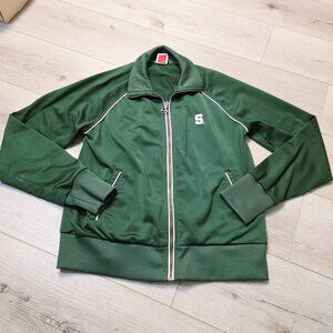 Vtg Youth Med Green Nike MSU Spartans Michigan State Green Zip Up Jacket